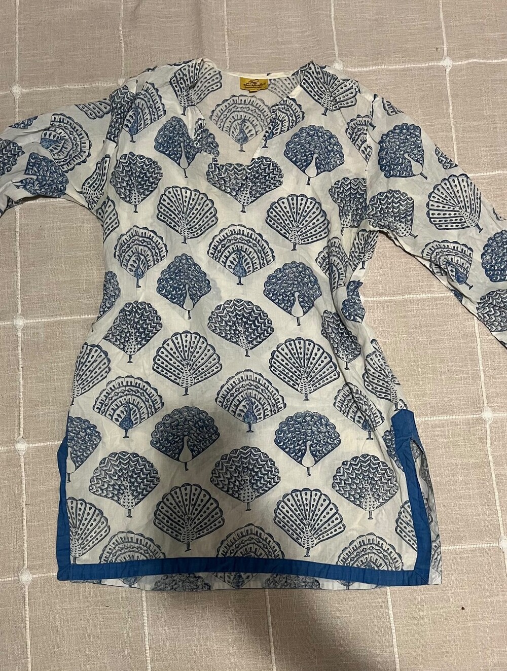 Roberta Roller Rabbit White Tunic with Blue Tree Print